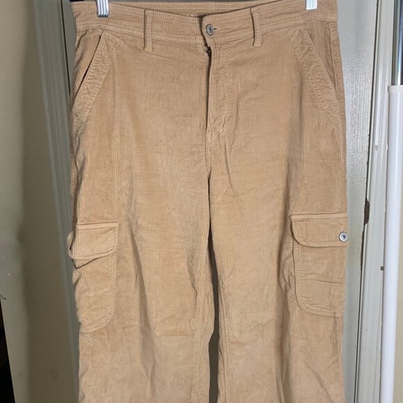 American Eagle Tan Corduroy Cargo Pants - Picture 1 of 4